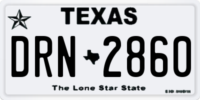 TX license plate DRN2860