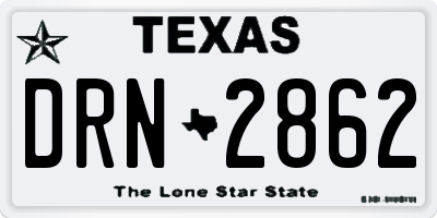 TX license plate DRN2862