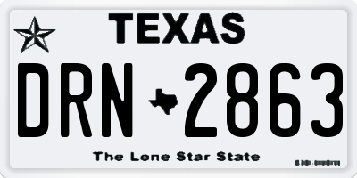 TX license plate DRN2863