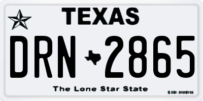 TX license plate DRN2865
