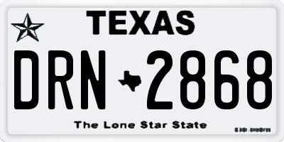 TX license plate DRN2868