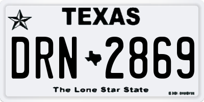 TX license plate DRN2869