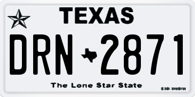 TX license plate DRN2871