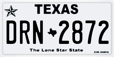 TX license plate DRN2872