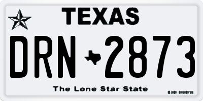 TX license plate DRN2873