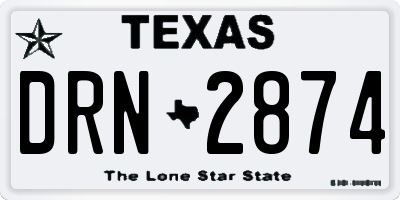 TX license plate DRN2874