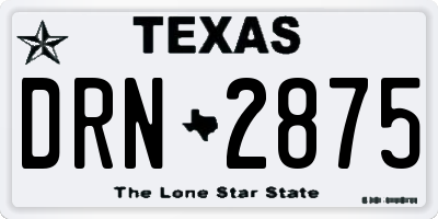 TX license plate DRN2875