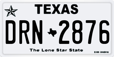 TX license plate DRN2876