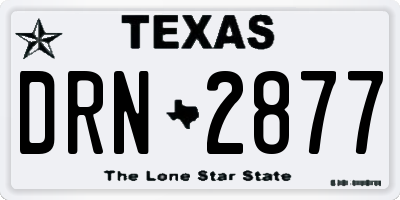 TX license plate DRN2877