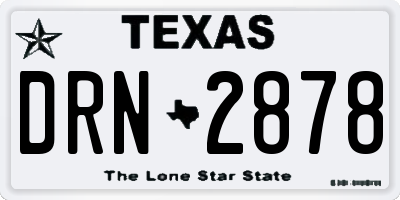 TX license plate DRN2878