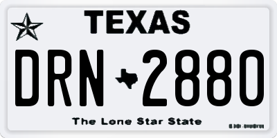 TX license plate DRN2880