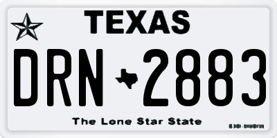 TX license plate DRN2883