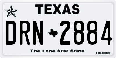 TX license plate DRN2884