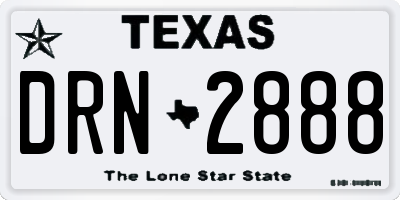 TX license plate DRN2888