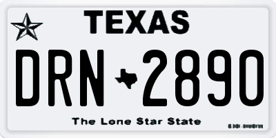 TX license plate DRN2890