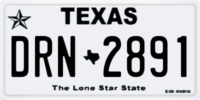 TX license plate DRN2891