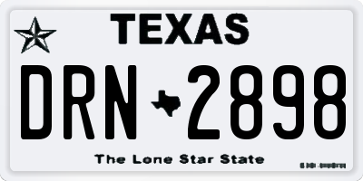 TX license plate DRN2898