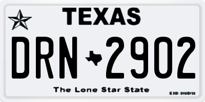 TX license plate DRN2902