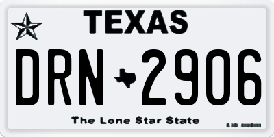 TX license plate DRN2906