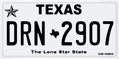 TX license plate DRN2907