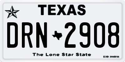 TX license plate DRN2908