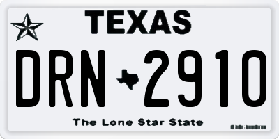 TX license plate DRN2910