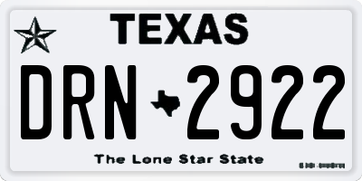TX license plate DRN2922