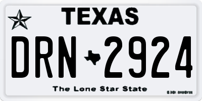 TX license plate DRN2924