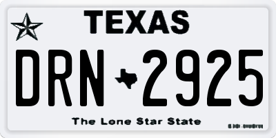 TX license plate DRN2925