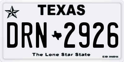TX license plate DRN2926