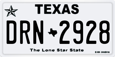 TX license plate DRN2928