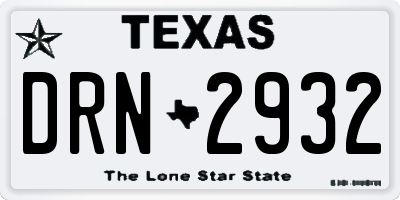 TX license plate DRN2932