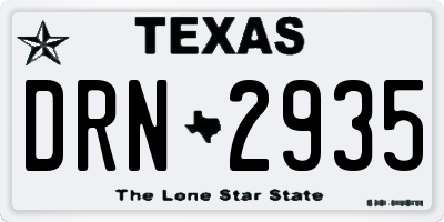 TX license plate DRN2935