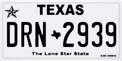 TX license plate DRN2939