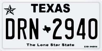 TX license plate DRN2940