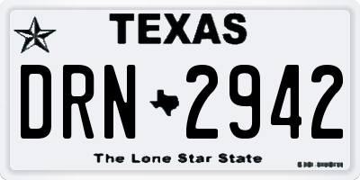 TX license plate DRN2942