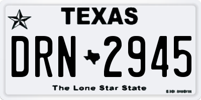 TX license plate DRN2945