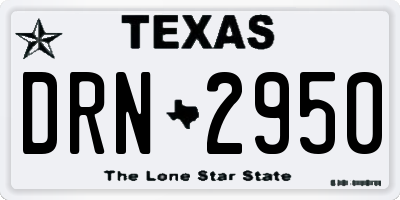 TX license plate DRN2950