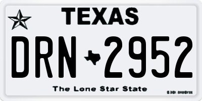 TX license plate DRN2952