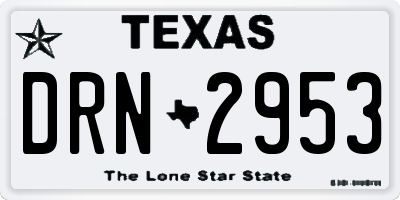 TX license plate DRN2953