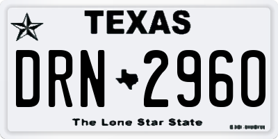 TX license plate DRN2960