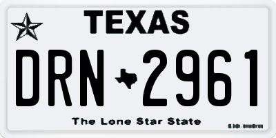 TX license plate DRN2961