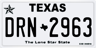 TX license plate DRN2963