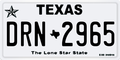 TX license plate DRN2965