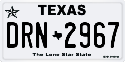 TX license plate DRN2967