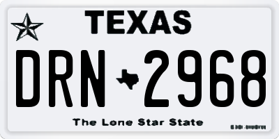 TX license plate DRN2968