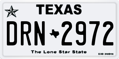 TX license plate DRN2972