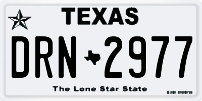 TX license plate DRN2977
