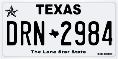 TX license plate DRN2984