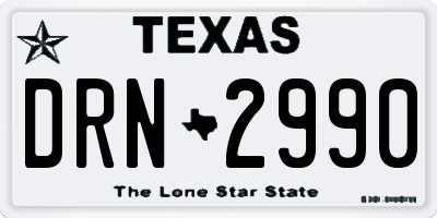 TX license plate DRN2990